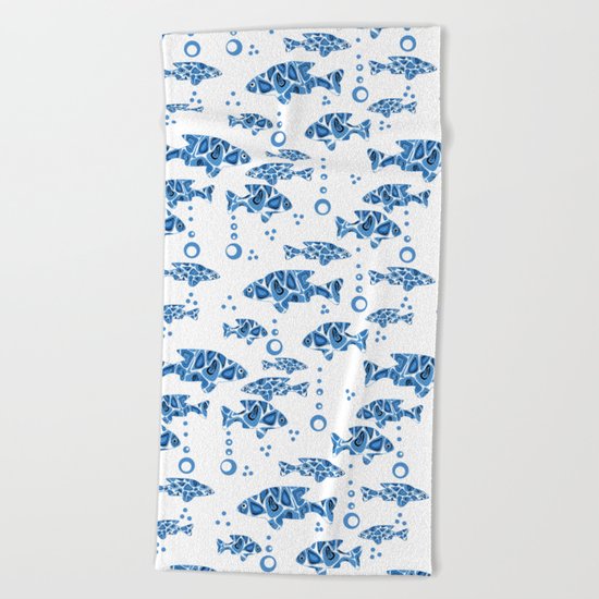Blue fish. Beach Towel