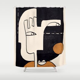 Abstract Face 55 Shower Curtain