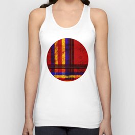 Embossed flowers and straight lines abstract Unisex Tank Top