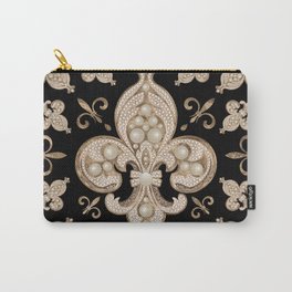 Fleur-de-lis luxury pearl and gold ornament Carry-All Pouch
