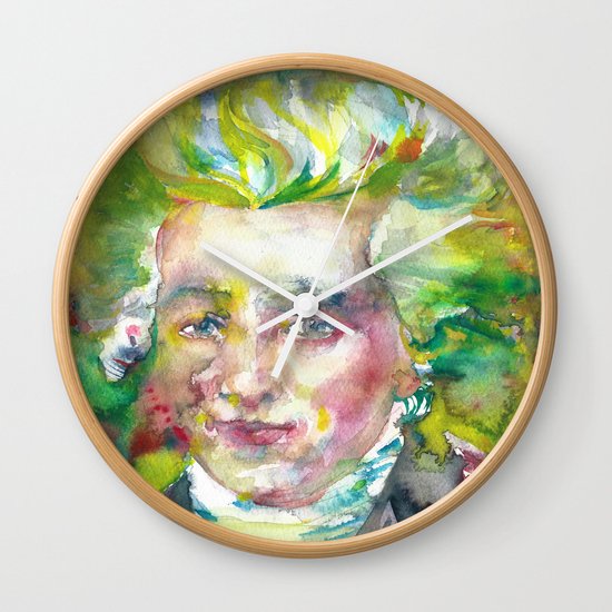 Maximilien Robespierre Watercolor Portrait Wall Clock By Lautir