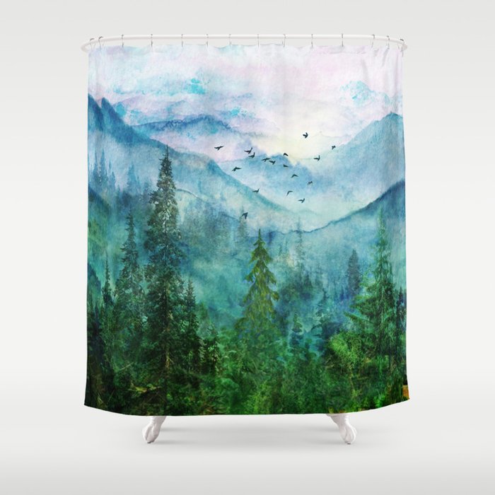 Spring Mountainscape Shower Curtain