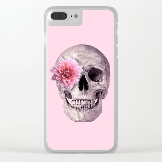 FLOWER SKULL Clear iPhone Case