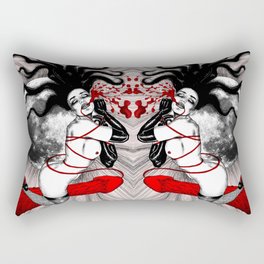 Russian Roulette Rectangular Pillow | Phallus, Woman, Love, Red, Pop Surrealism, Bondage, Surrealism, Lines, Drawing, Erotic 