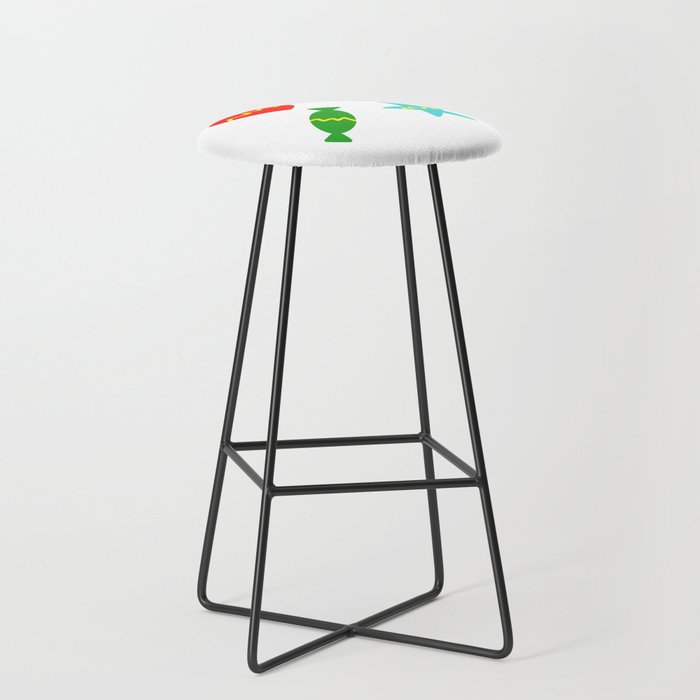 Happy Valentines Day : Heart, Star, Candy and Smile Emojie Bar Stool