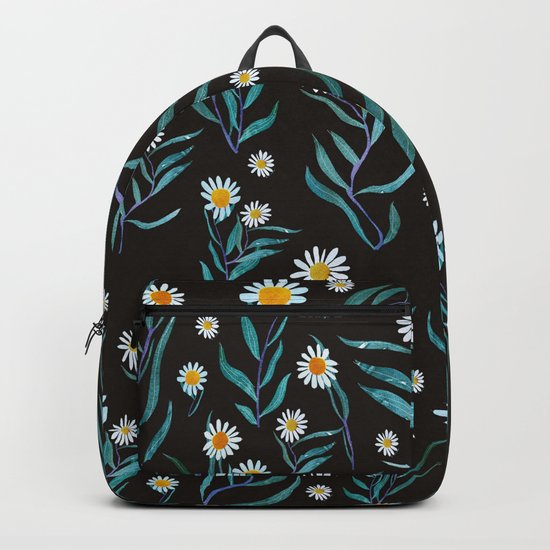 white flowers Backpack