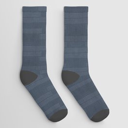 Minimal Striped Pattern, Navy Blue Socks