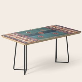 Sivas Antique Turkish Niche Kilim Print Coffee Table