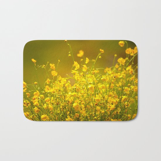 Yellow Mellow Flowers Bath Mat
