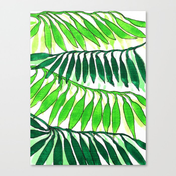 Green Branches - Watercolor Canvas Print
