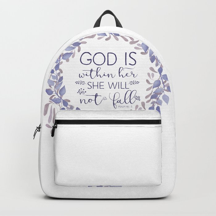 Christian Bible Verse Quote - Psalm 46-5 Backpack