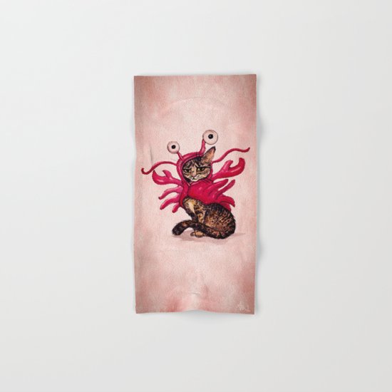 Ma'ama Lisa ~ Lobster Cat Hand & Bath Towel