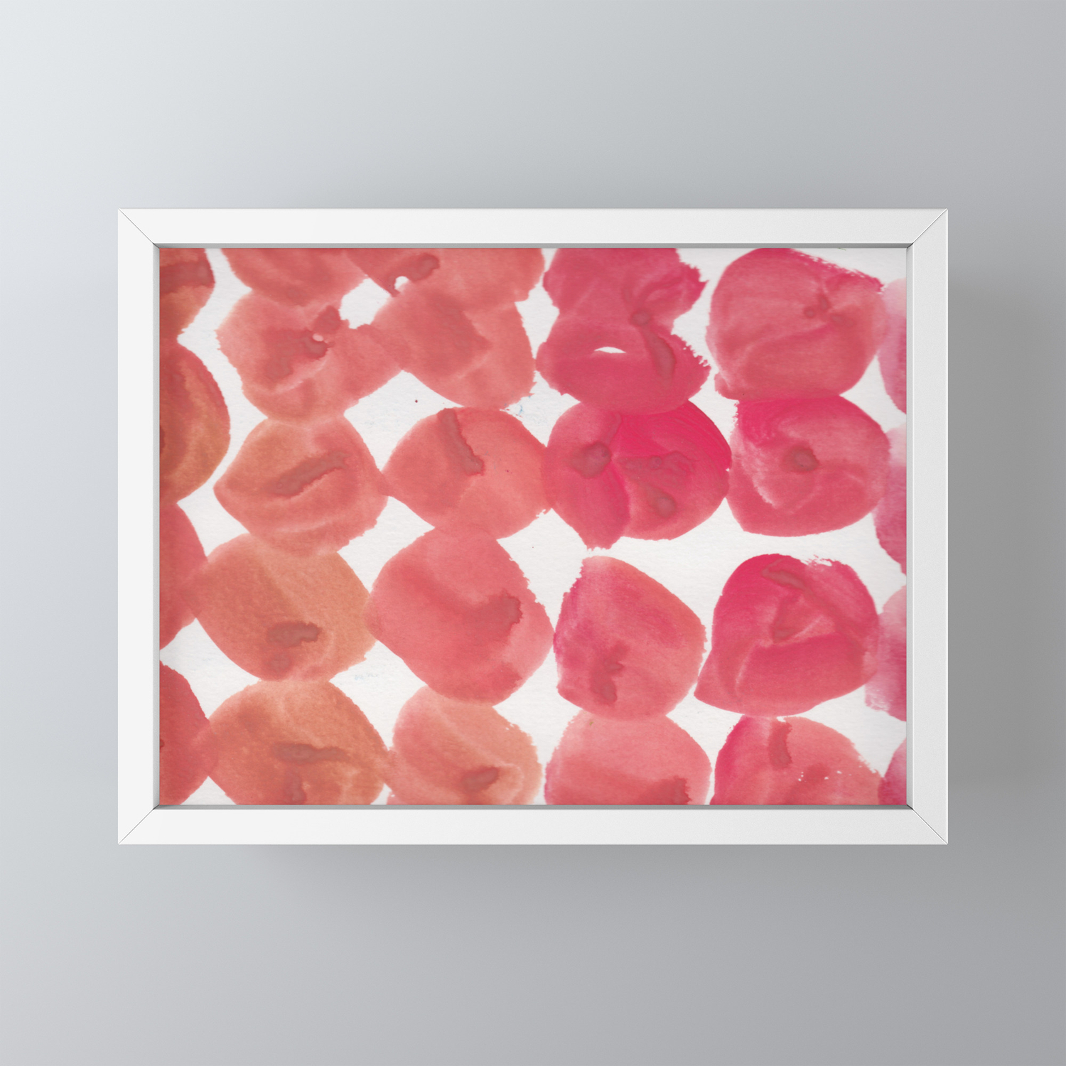 13 190408 Red Abstract Watercolour Framed Mini Art Print By Valourine