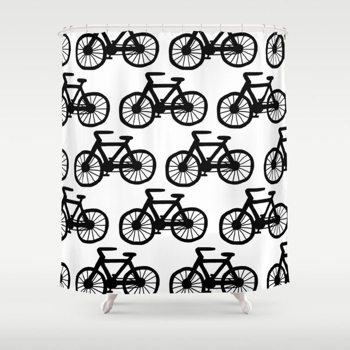 Bicycle Doodle Shower Curtain