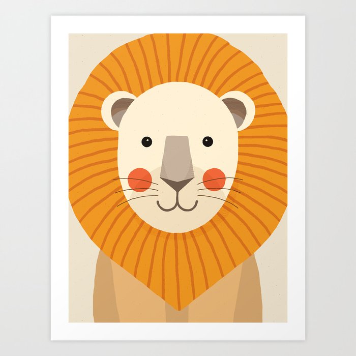 Lion, Animal Portrait Art Print