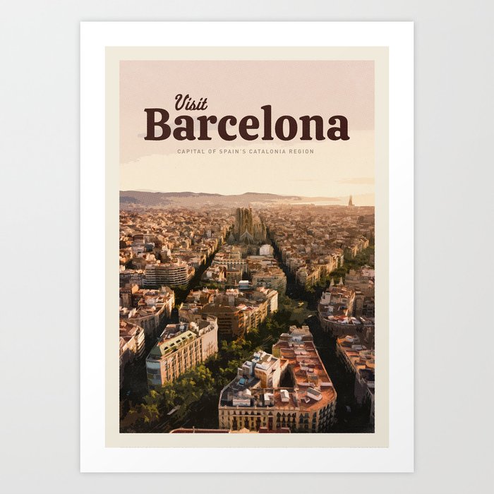 Visit Barcelona  Art Print