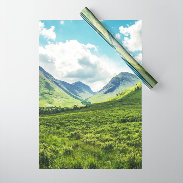Lush Vegetation Mountain Valley  Wrapping Paper