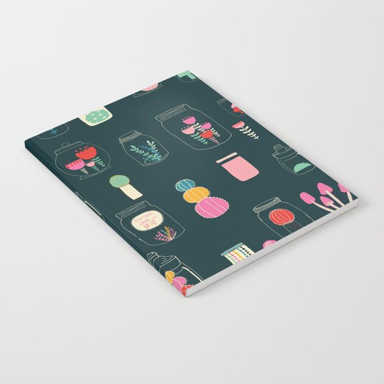 Happy terrarium pattern Notebook