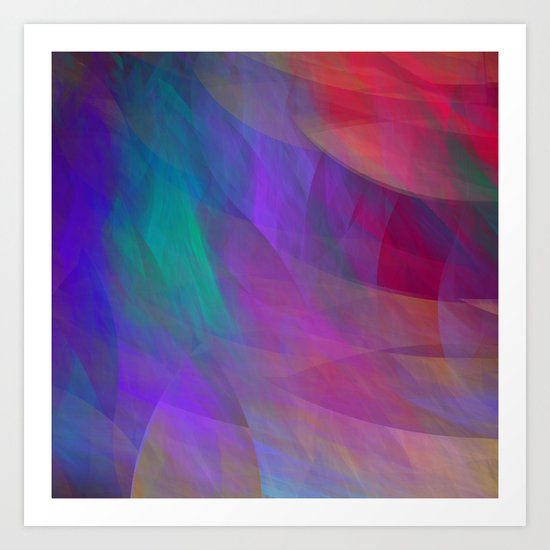 Color flames, artistic fractal abstract Art Print