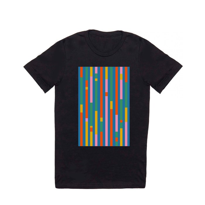 Modular Stripes Colorful Modern Minimalist Pop Abstract T Shirt