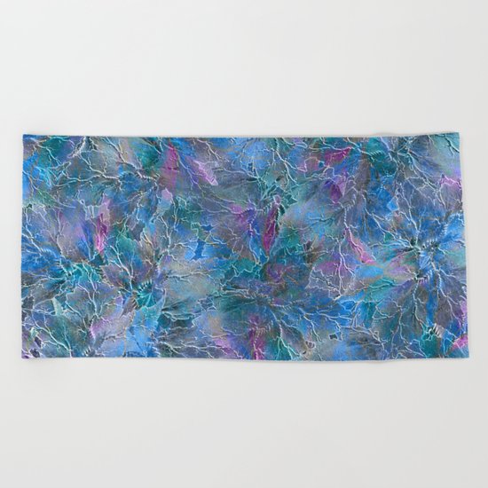 Frozen Leaves Beach Towel