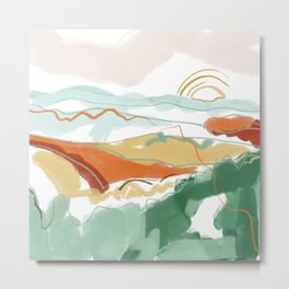 Sunrise Appalachia Metal Print | Curated, Digital, Mountain, Abstract, Mountainrange, Sunrise, Watercolor, Peaks, Appalachia, Painting 