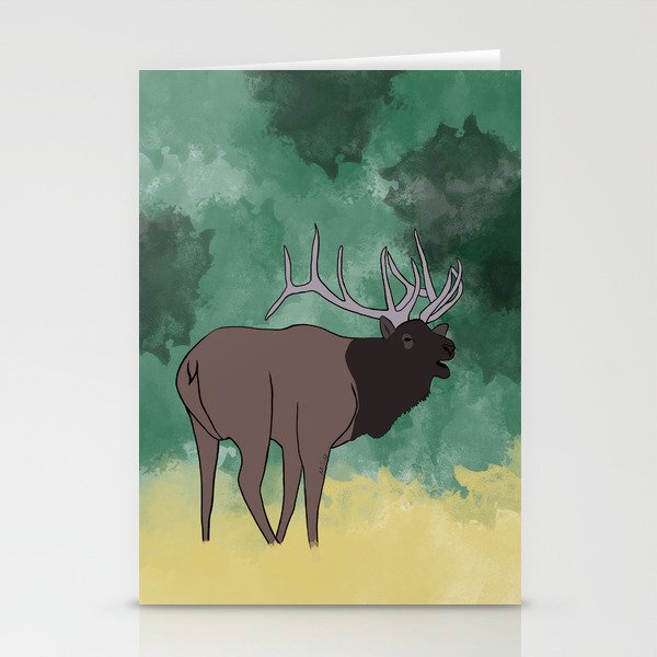 Bull Elk Bugling Stationery Cards