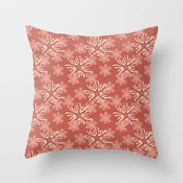 Playful abstract pink and yellow florals Throw Pillow