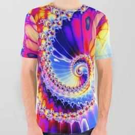 BBQSHOES™: Wu Wei Spiral Fractal Psychedelic Art All Over Graphic Tee