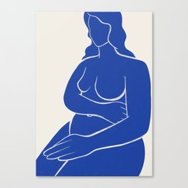 Blue silhouette, Nude No.4 Canvas Print