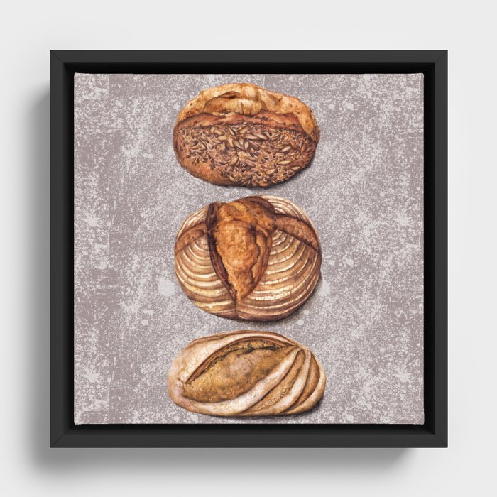Freshly Baked Bread - Bread Lovers Artwork  Framed Canvas