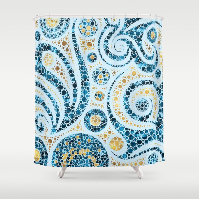 Dot Art Abstract Composition 5 Shower Curtain By K9printart