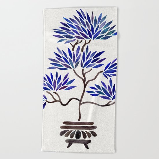 Bonsai Tree – Navy Palette Beach Towel