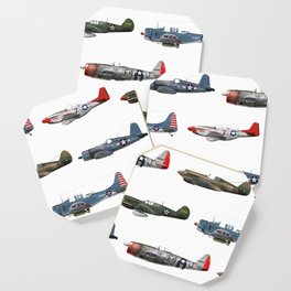 Pattern of World War 2 Fighter Planes Coaster | Ww2, P 47, Thunderbolt, Aviation, Worldwarii, P40, P 51, Aircraft, P51, P 40 