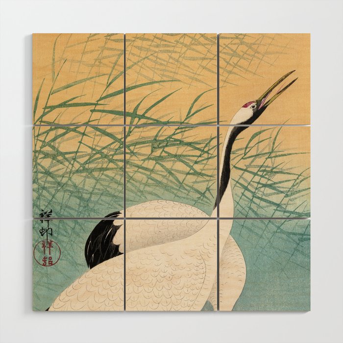 Two Cranes, 1936 by Ohara Koson Wood Wall Art