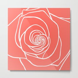Coral Rose Metal Print