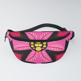 Christmas Poinsettia Non-traditional Pink and Red Pattern Fanny Pack