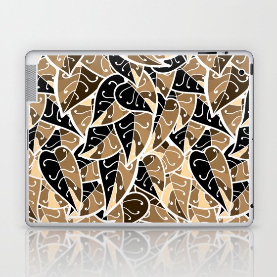Tropical Leaves Tan Dress Pattern2022-jan12 Laptop & iPad Skin