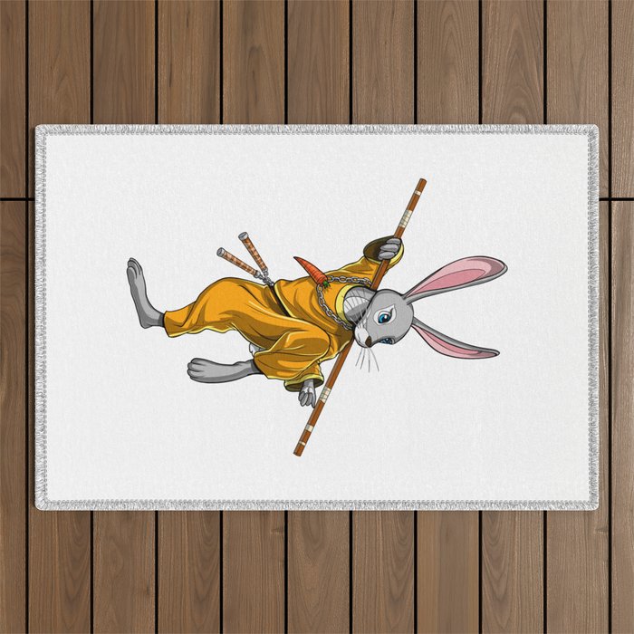 Rabbit Ninja Outdoor Rug