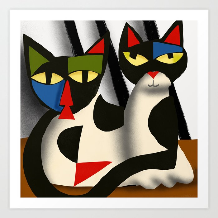Two cats portrait Art Print
