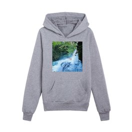 Waterfall Forest Nature Scenery 4 Kids Pullover Hoodies