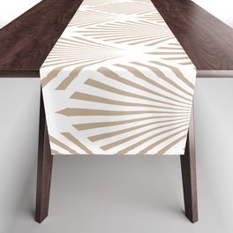 Brown and White Elegant Scallop Fan Pattern 2022 Color Trends Behr Basswood MQ2-46 - Trending Hue Table Runner
