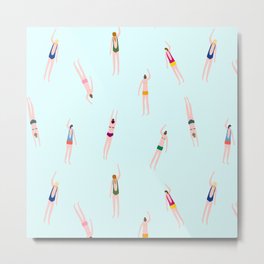 Swimmers in the pool Metal Print