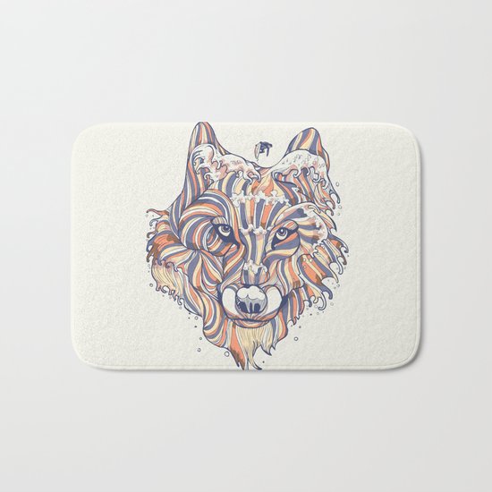 Wave Wolf Bath Mat
