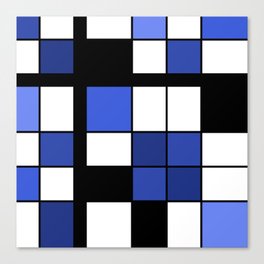 De Stijl Style Geometrical Art Blue Canvas Print