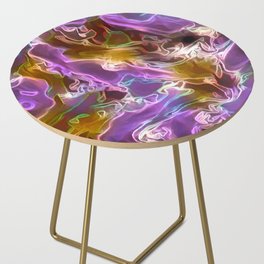 Violet Flames - white gold light blue violet flame swirl Side Table