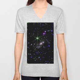 Galaxies of the Universe indigo blue green V Neck T Shirt