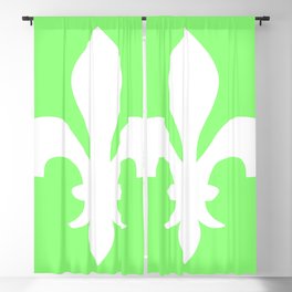 Fleur de Lis (White & Light Green) Blackout Curtain