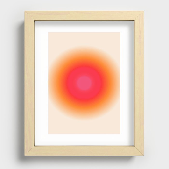Orange Glow Gradient Aura Recessed Framed Print