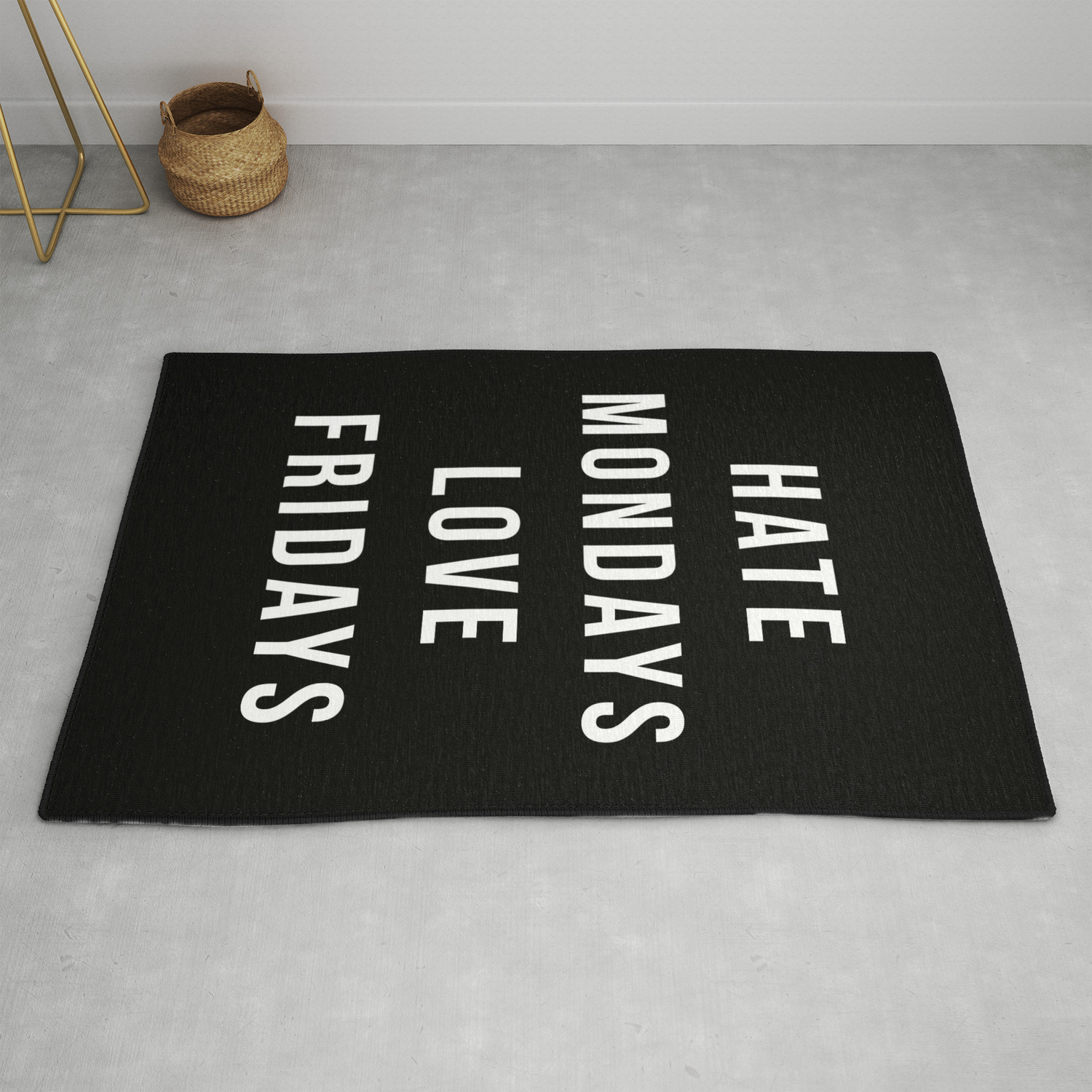 Hate Mondays Funny Quote Rug By Envyart Society6
